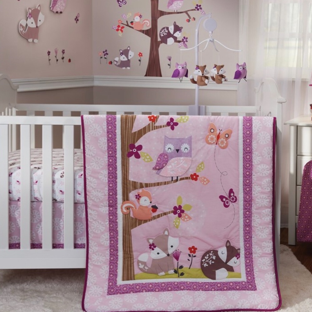 Bedtime Originals Lavender Wood Baby Bedding - Picture 1 of 8